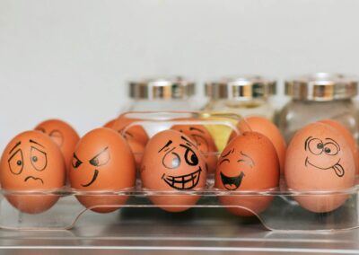 funny eggs with faces