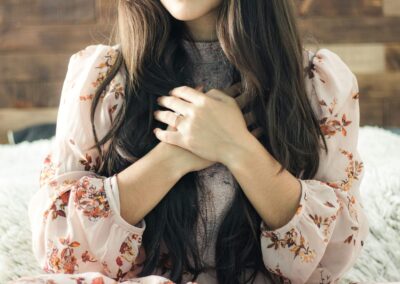 woman hands heart pose