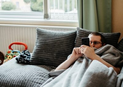 man being lazy on the couch