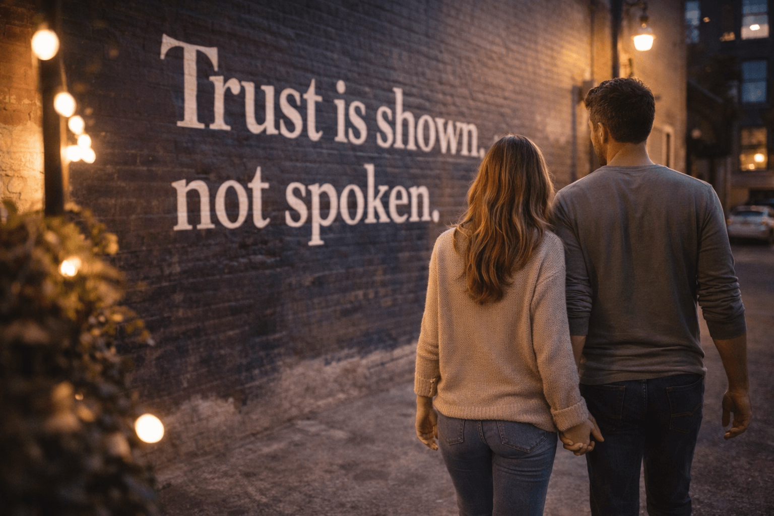 Trust is shown. not spoken. 