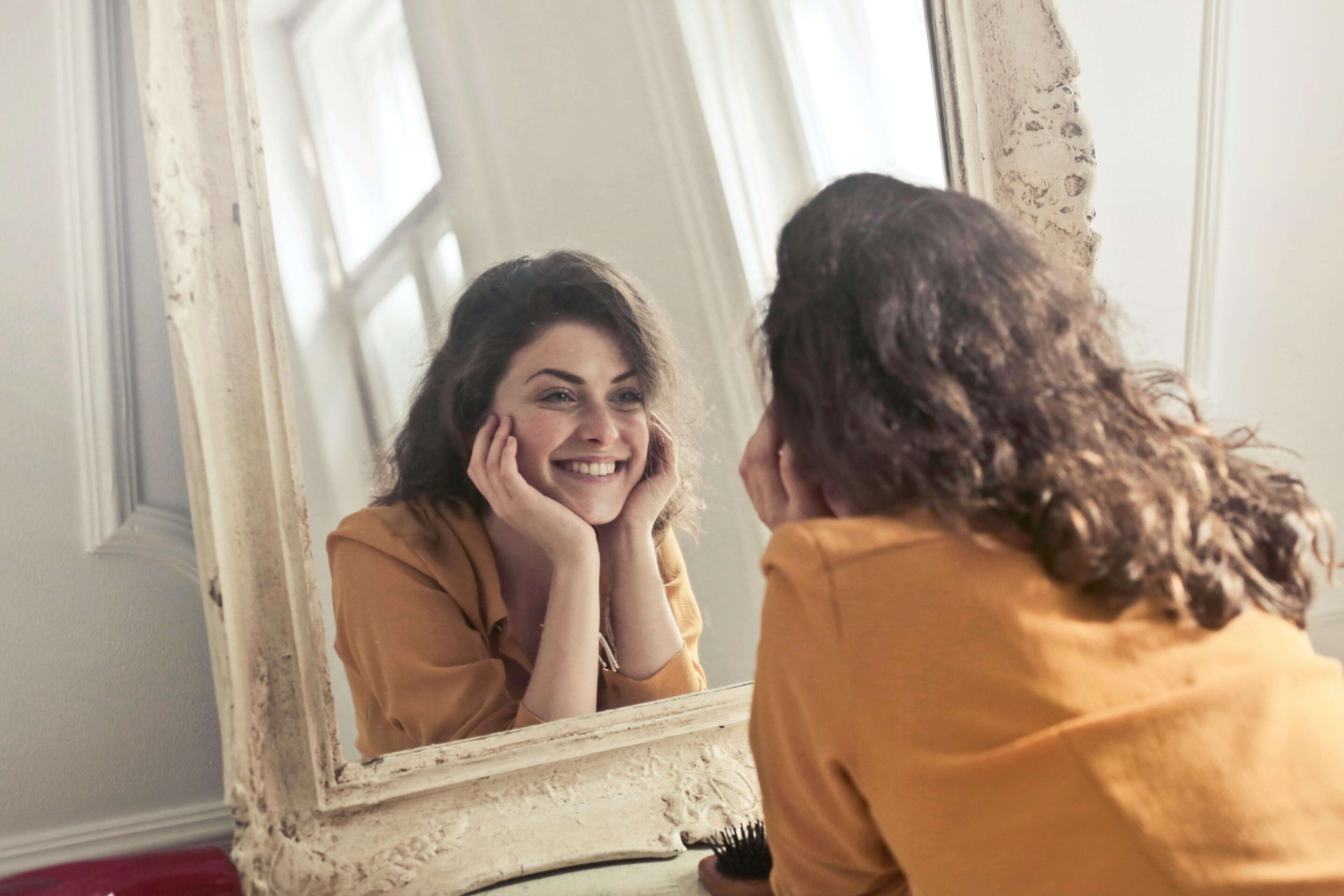 image depicting self worth through a mirror
