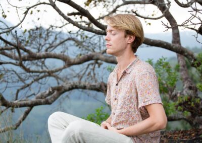 man being mindful in the moment